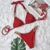 Bikini set para praia sexy glint bikini Thong Kąpiec dla kobiet Brazylijski bikini zestaw kantarki niebieski kostium kąpielowy 230503