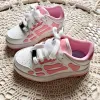 Designer skel top scarpe basse per bambini bones hi in pelle girl sneakers scheletro blu nero rosa nero donna allenatori sportivi all'aperto 26-35