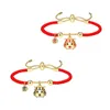 Bracelets porte-bonheur 2 pièces rouge femmes corde chaîne poignet cordon année breloques tressé Couple chanceux