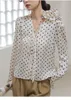 Damskie bluzki designerskie eleganckie polka kobiety długie rękawowe koszulki na szyję impreza bluzy blusas feminina NZ309