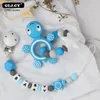 Pacifier Holders Clips personalised gifts clip holder silicone Cartoon turtle food teether toys For babies Soothe the mood Shower sui 230504