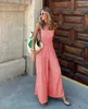 Kobiety Jumpsuits Rompers Wildpinky Fashion Kobiety Jumps Suituits Summer Plated szerokie nogi kombinezon wysokiej talii zwykłe w kratę bez rękawów luźne rompers 230504