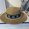 All-Match Ribbon Pearl Flat-Top Cap Affordable Luxury Fashion Wind Vintage Top Hat Outdoor Travel Sun Protection Wide Brim Grass