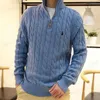 Men's Sweaters Mens Sweater Designer Polo Half Zipper Hoodie Long Sleeve Knitted Horse Twist High Collar Men Woman Laurens Embroidery Fashion 3325UE