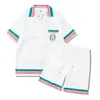 Survêtements pour hommes CASABLANCA Ensemble chemise d'été Raquette de tennis Lettre Imprimer Plage et femmes SXL 230503