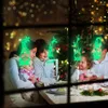 Adesivos de parede brilham no Dark Christmas Gnome Elf Scandinavian Tomte Window Decals para festa de festival Decoração de escritório em casa G99a