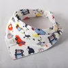 Haaraccessoires Baby Bibs Hoogwaardige driehoek Dubbel lagen Katoen Cartoon Dierafdruk Bandana Burp Doek Stuff