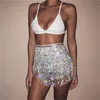 Skirts Sexy Women Belly Dance Hip Tutu Skirt Scarf Wrap Belt Glitter Sequins Tassel Hipscarf Skirts Sundress 230504