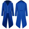 Trench da uomo Steampunk Vintage Frac Giacca Medievale Gotico Vittoriano Frock Coat Uniform Party Prom Costume Cosplay di Halloween
