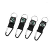Outdoor Gadgets Multifunction 3 In 1 Camping Climbing Hiking Mini Carabiner W Keychain Compass Thermometer Hanger Key Ring Black