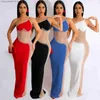 Party Dresses Sexy Women Dress Sheer Mesh Patchwork See Through Slim BodyCon Clubwear Night Long For Vestidos T230504