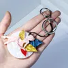 Keychains Mooie handgemaakte Arcylic Keychain Flower Fairy roestvrijstalen sleutelringketen voor vrouwen Kids sieraden Gift Accessoires