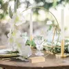 Other Festive Party Supplies 10pc Gold Metal Floral Hoop Garland Table Decoration for Wedding Centerpieces Wood Card Holders 12in Wreath Flower 230504