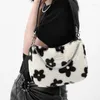 Bolsas de noite bolsa peluda nicho feminino design original de um ombro de um ombro de leopardo de inverno de inverno coreano Messenger de moda