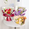 Faux Floral Verdure Fini Fleurs Tricotées Tournesol Crochet Bouquet Créatif Anniversaire Cadeaux Faits À La Main Fête des Mères 230504