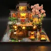 Accessoires de maison de poupée DIY Kit de construction miniature en bois Maisons de poupée avec meubles Chinois Ancienne Casa Maison de poupée Jouets faits à la main pour les filles Cadeaux de Noël 230503