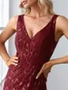 Party Dresses Elegant Evening Dresses Mermaid Sleeveless V-Neck Sequin of Burgundy Luxury Prom Dress Bridesmaid dress 230504