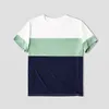 Passende Familienoutfits PatPat Geometrisch Gestreifter V-Ausschnitt, Kleider mit Gürtel und Farbblock-Kurzarm-T-Shirts Sets 230504