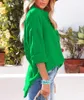 Women's Blouses 2023 Spring Green Button Up Shirts Women Cotton Long Sleeve Korean Office Lady Blouse Summer Fall Basic White Blue Tops