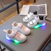 Athletic Outdoor Children Led Boys Girls Light Zapatillas USB Charger Glowing Shoes Fashion Casual Baby Toddler Sport Running Kids Sneakers AA230503