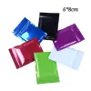 colorful zip lock zipper sealing mini flat power bags small package pouches for candy tea sample resealable pack bags 6*8cm 200pcs