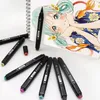 Markörer 30406080168 Color Art Set Dual Headed Artist Sketch Fey Alcohol Based Marker for Animation MANGA 230503