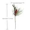 Fleurs décoratives Flores Artificiales Aiguille de pin de Noël Berry Cotton Dry Flower Picks Stems Farmhouse Xmas Wreath Garland Home