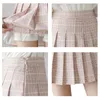 Юбки летняя женщина -клетчатая юбка с высокой талией шикарная женщина -плиссированная мода Harajuku Ladies Mini Casual милая женщина короткая 230504