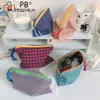 Sacs de cosmétiques Cas de mode Femelles Plaid Printing Petits sacs cosmétiques Tissu de coton Sac de rangement Japan Style Zipper Toitrage Wash Pouche Z0504