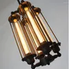 Lampes suspendues 4 têtes Vintage Retro Restaurant Lights American Country Style Edison Flute Lamp Industrial Warehouse Loft Light