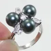 Cluster Rings Design! 5 Clour 8MM Rosa / Nero / Multi / Blue South Sea Shell Pearl Ring