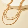 Kedjor Multilayer Vintage Gold Color Sequin Tassel Necklace For Women Punk Twist Chavicle Charm Charm Jewelry Party 15199