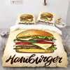 Sängkläder sätter pizza täcke burger hund pommes frites mikrofiber dessert västerländsk mat quilt snabb temat dekor barn vuxna