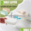 Sabão DoubleLayer Box Dreno com porta -esponja para chuveiro de banheiro cozinha bandeja de armazenamento portátil Casa criativa entrega hdhnmv