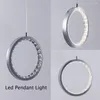 Kroonluchters cirkel ringen rond kristallen kroonluchter voor woonkamer dineren led lustres trap slaapkamer decor verlichting armatuur