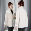 Kurtki damskie 2023 Elegancki temperament Autumn Winter Płaszcz Kurtka biała naśladowanie wełniane cząsteczki damskie moda odzieży moda