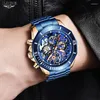 ساعة Wristwatches Lige Men Watch Watches Watches Fashion Sports Chronograph Clock Clock Relogio MASC 8954