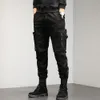 Herenbroek kaki vrachtbroek mannen trekstrek enkel lengte 9 deel broek streetwear mode katoenen broek mannen casual werkbroek militair 230504