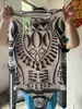 Women's Jumpsuits Rompers Tattoo Printed Short Jumpsuit Romper African Aztec Long Sleeve Bodysuit 2 Color S-XL T230504