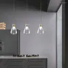Lâmpadas pendentes de vidro nórdico quarto LED LED RECLUSTOS INTERIOS