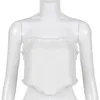 T-Shirt Rapcopter Ripped White Jeans Tube Top Patchwork Backless Sexy y2k Crop Top Skinny Sleeveless Mini Vest Women Vintage Streetwear