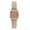 Wristwatches 2023 Women's Quartz Table Water Diamond Jewelry Buckle Square Simple Watch Fashion Small