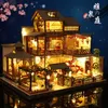 Doll House Accessories est DIY Wooden Dollhouse Japanese Architecture Doll Houses Mininatures with Furniture Toys for Children Friend Birthday Gift 230503