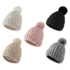 Mützen Beanie/Totenkopfmützen Winter Strickmütze einfarbige Dame mit flauschigem Acryl warm bedecktem Kopf Wolle Frauen Hut Mützen für Oliv22