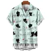 Camisas casuales para hombres Camisa hawaiana 3d para hombre Animal Cat Oversized Outdoor Casual Manga corta Hombre Anime Cartoon Men's Summer Clothes Street Tops 5XL AA230503