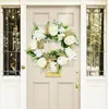 Symulacja kwiatów dekoracyjnych girlandy białe hortensja drzwi domowe wiszące dekoracje sztuczne rośliny kwiatowe ogrodowe przedni wystrój
