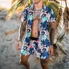 Męskie koszulki Summer Modna Modna Koszula Haiian Shorts Lace Up Resort Outfit 3D marka cyfrowa HARAJUKU MANS Casual Suit S4xl J230503