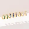 Hoopörhängen 2023 CZ Zircon Huggie för kvinnor Multicolor Crystal Gold Plated Small Earring Trend Brosk Piercing Smycken