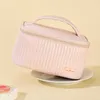 Cosmetic Bags Cases Makeup Bags for Women Travel Toiletry Cute Cases Bag Portable Solid Color Makeup Organizer Box Cosmetic Bag Neceser PU Leather Z0504