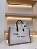 Borsa firmata RIVE GAUCHE Borsa a mano Borsa shopping da donna Borsa con lettera in rilievo Borsa di grande capacità in paglia di tela